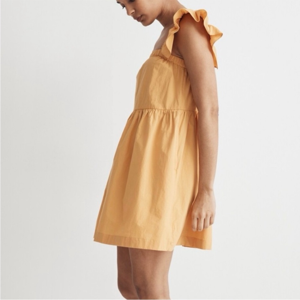 Madewell Ruffle Sleeve Mini Dress in Maize/Mustard